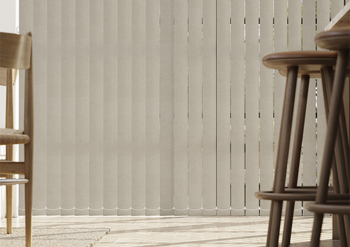 Flori Faux Suede (Blackout), Latte - Vertical Blind - Image 5